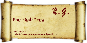 Mag György névjegykártya